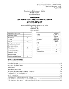 Standard Air Contaminant Dicharge Permit Review Report