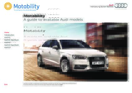 Motability  A guide to available Audi models Home Introduction