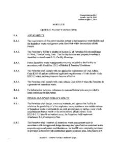 EnergySolutions LLC Issued - April 4,2003 Revised-August 7,2014 MODULE II GENERAL FACILITY CONDITIONS