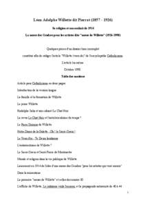 Léon Adolphe Willette dit Pierrot[removed]Sa religion et son souhait de 1914 La messe des Cendres pour les artistes dite 