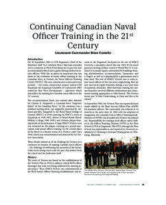 Lieutenant-Commander Brian Costello Introduction On 30 September 2005 at CFB Esquimalt, Chief of the