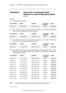 Schedule 2  Outer limit of continental shelf adjacent to coast of Macquarie Island Schedule 2