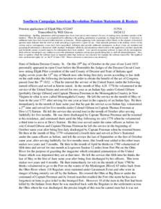 Southern Campaign American Revolution Pension Statements & Rosters Pension application of Elijah Piles S32447 Transcribed by Will Graves f13VA[removed]