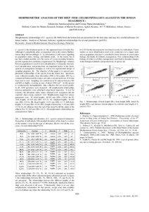 MORPHOMETRIC ANALYSIS OF THE DEEP FISH CHLOROPHTHALMUS AGASSIZI IN THE IONIAN SEA(GREECE ) Aikaterini Anastasopoulou and Costas Papaconstantinou *