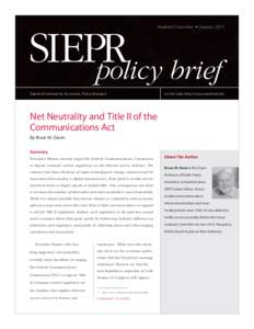 SIEPR policy brief Stanford University • January[removed]Stanford Institute for Economic Policy Research