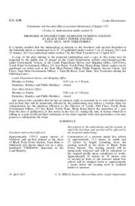 G.N[removed]Lands Department Foreshore and Sea-bed (Reclamations) Ordinance (Chapter[removed]Notice of Authorization under section 9) PROPOSED SUPPLEMENTARY SEAWATER PUMPING STATION