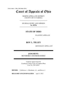 [Cite as State v. Tilley, 2012-Ohio[removed]Court of Appeals of Ohio EIGHTH APPELLATE DISTRICT COUNTY OF CUYAHOGA