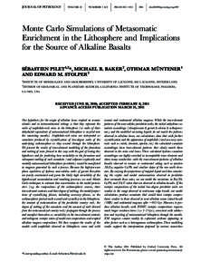 JOURNAL OF PETROLOGY  VOLUME 52 NUMBERS 7 & 8