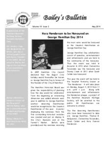 Bailey’s Bulletin Volume 18 Issue 2 A publication of the Hamilton Mountain Heritage Society Founded September