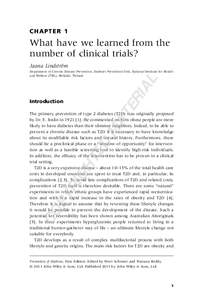 C H APTER 1  What have we learned from the number of clinical trials? Jaana Lindström