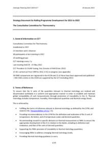 Draft Template for CC and CC WG Strategy Document for Rolling Programme Development