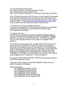 To: LSA and UC Berkeley Communities From: Deborah Anderson, UCB representative and LSA liaison Date: 8 December[removed]revised 10 January 2005)