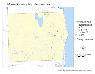 Alcona County Nitrate Samples # # S # S ## S S