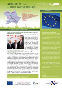 Newsletter 1 / 2014 zur Oder-Partnerschaft Inhalt dieser Ausgabe: MecklenburgVorpommern  Berlin