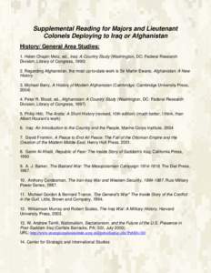 A list of 15 books about or related to Iraq for field grade officers en route