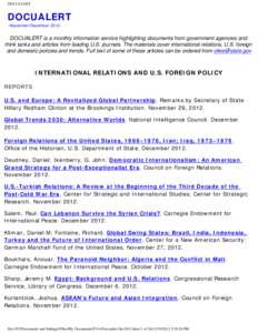 Brookings Institution / United States Department of State / Think tank / Hezbollah / Association of Southeast Asian Nations / Politics / Government / Bruce G. Blair / International relations / Foreign policy of the United States / United States law