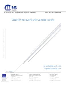 Disaster Recovery Site Considerations
