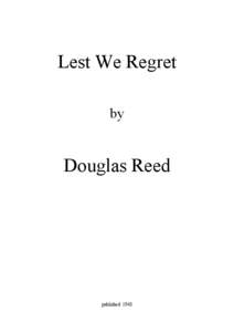 Lest We Regret by Douglas Reed  published: 1943