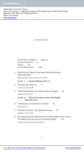Cambridge University Press[removed]0 - Trade Governance in the Digital Age: World Trade Forum Edited by Mira Burri and Thomas Cottier Table of Contents More information