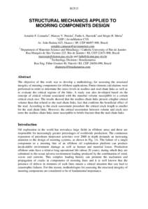 ECF15  STRUCTURAL MECHANICS APPLIED TO MOORING COMPONENTS DESIGN Arnaldo F. Camarão1, Marcos V. Pereira2, Fathi A. Darwish2 and Sérgio H. Motta3 1