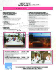 Spa Daybed Experience Daybed Experience Packages  Daybeds are available three ways: