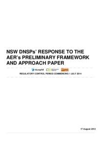 NSW DNSP Response to AER Framework and Approach Paper 17 August 2012.docx