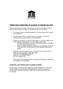 Microsoft Word - TERMS AND CONDITIONS OF ACCESS TO ONLINE GALLERY.doc