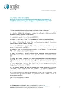 Version publique du document  Avis n° du 12 avril 2016 portant sur les redevances relatives aux prestations régulées fournies par SNCF Gares & Connexions dans les gares de voyageurs pour l’horaire de servic