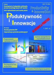 SPIS TREŚCI – CONTENT:  1. Aleksander MOCZAŁA: Rozwój systemów ERP ............................................................................................... 1 2. Leif GOLDHAHN, Michael KAISER: Development of