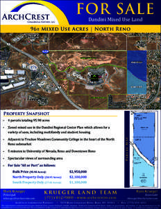 FOR SALE Dandini Mixed Use Land 96± Mixed Use Acres | North Reno  Property Snapshot