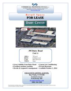 COMMERCIAL PROPERTIES OF MAUI LLC 2145 WELLS STREET, SUITE 105, WAILUKU, HAWAII[removed]PHONE[removed]FAX[removed]WWW.MAUIBIZ.COM  Retail Space