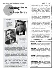 think about  FROM THE FILES OF THE STUDENT PRESS LAW CENTER learning from the headlines