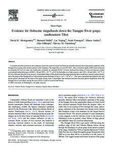 Megafloods / Geography of Tibet / Riparian / Geomorphology / Yarlung Tsangpo River / Terrace / Yarlung Tsangpo Grand Canyon / Namcha Barwa / Glacial lake outburst flood / Water / Physical geography / Fluvial landforms