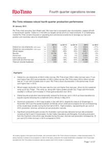 Fourth quarter operations review