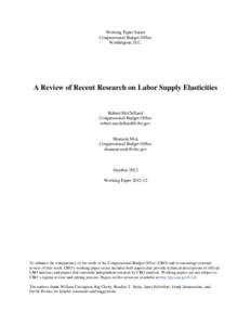 Taxation / Income distribution / Socioeconomics / Frisch elasticity of labor supply / Elasticity / Tax / Labour economics / Income elasticity of demand / Income tax in the United States / Economics / Labor economics / Demand