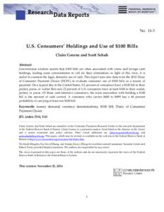 U.S. Consumer Holdings and Use of $100 Bills