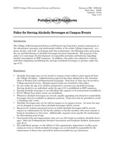 SUNY College of Environmental Science and Forestry  Document ID#: ADM.004 Issue Date: [removed]Updated: [removed]Page 1 of 3