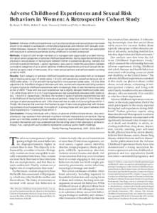 Adverse Childhood Experiences and Sexual Risk Behaviors in Women: A Retrospective Cohort Study