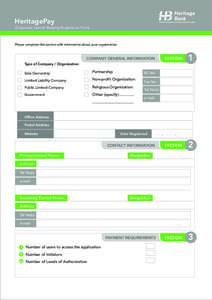 HeritagePay  HERITAGE BANKING COMPANY LIMITED RC19868 (Corporate Internet Banking Registration Form)