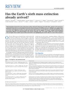 REVIEW  doi:[removed]nature09678 Has the Earth’s sixth mass extinction already arrived?