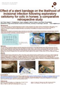 FAC U LTY O F LIF E SC I EN C ES UNIVERSITY OF COPENHAGEN Effect of a stent bandage on the likelihood of incisional infection following exploratory celiotomy for colic in horses: a comparative