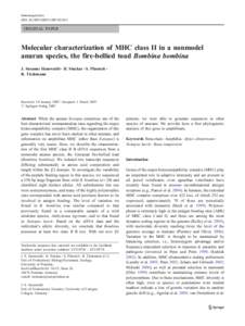 Immunogenetics DOIs00251ORIGINAL PAPER  Molecular characterization of MHC class II in a nonmodel