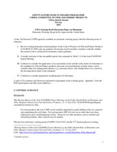 Oily fish / Ethylamines / Histamine / Immune system / Neurotransmitters / Vasodilators / Codex Alimentarius / Fishing industry / Fishing / Fish / Food and drink / Chemistry