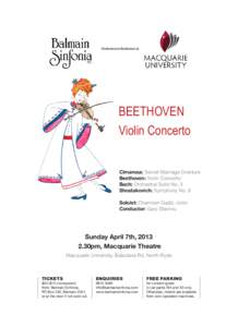 Orchestra-in-Residence at  BEETHOVEN Violin Concerto Cimarosa: Secret Marriage Overture Beethoven: Violin Concerto