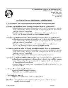 __________________________________________________________________________________________ STATE OF IDAHO DIVISION OF BUILDING SAFETY 1090 East Watertower Street, Suite 150 Meridian, Idaho[removed]Ph: [removed]Fax: 877