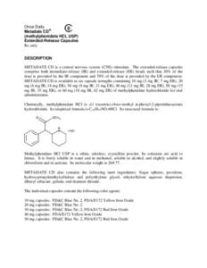 Once Daily Metadate CD® (methylphenidate HCl, USP)