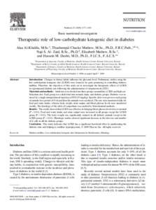 Diets / Endocrine system / Low-carbohydrate diet / Insulin resistance / Diabetes management / Diabetes mellitus type 1 / Glycemic index / Insulin / Diabetes mellitus / Diabetes / Health / Medicine