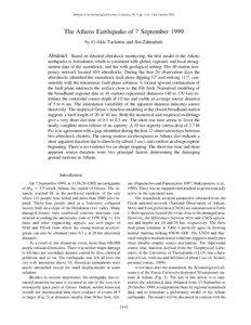 Bulletin of the Seismological Society of America, 90, 5, pp. 1143–1160, October[removed]The Athens Earthquake of 7 September 1999