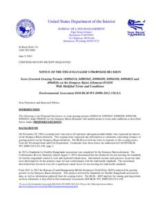 Environment of the United States / United States Department of the Interior / Taylor Grazing Act / Grazing / Bureau of Land Management / Animal unit / Rangeland / Land management / United States Department of Agriculture / Agriculture