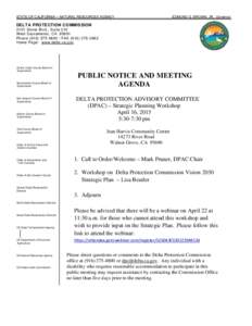 STATE OF CALIFORNIA – NATURAL RESOURCES AGENCY  EDMUND G. BROWN, JR., Governor DELTA PROTECTION COMMISSION 2101 Stone Blvd., Suite 210